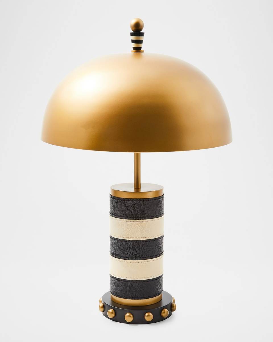Flatiron Leather Stripe Table Lamp - 22"